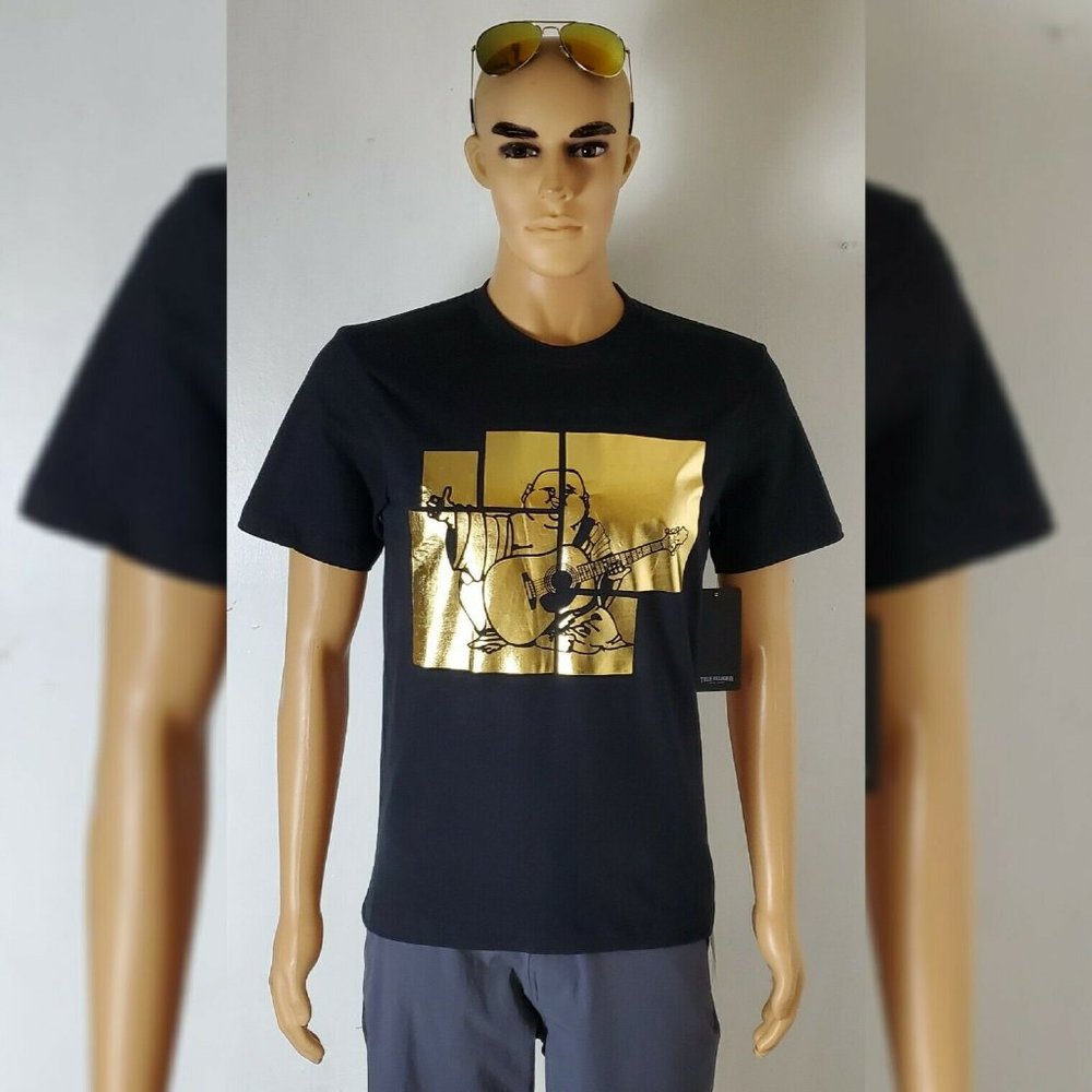 TRUE RELIGION BUDDHA FOIL PANE SS TEE MEN'S SHORT SLEEVE CREW NECK - Picture 6 of 7